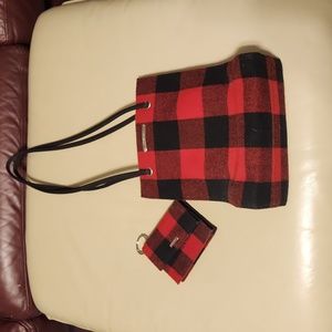 Make offer! Red/black plaid purse and coin purse 👛 (Nine West)